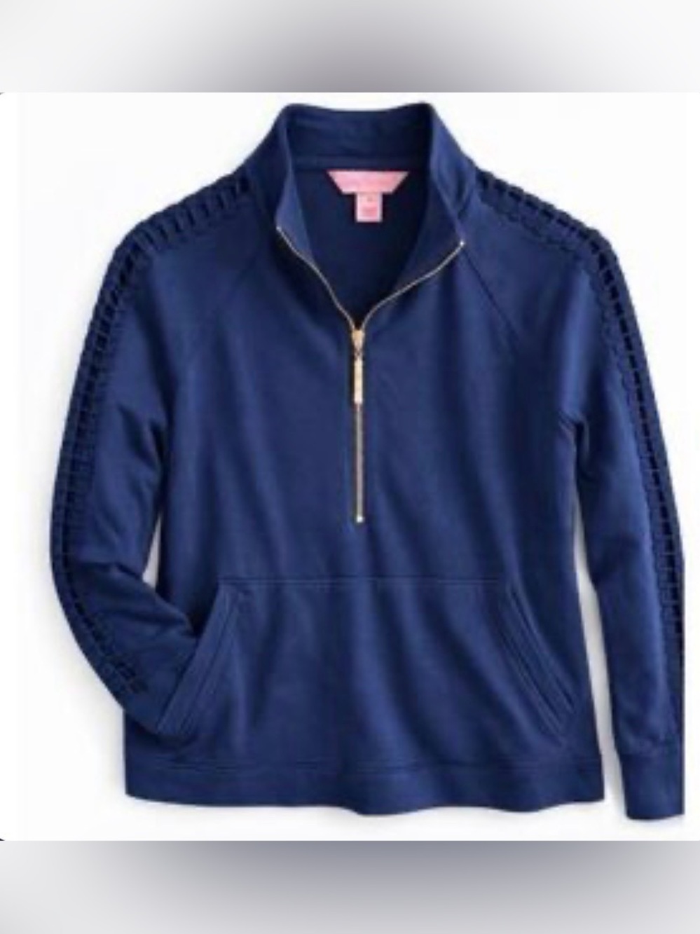 Lilly Pulitzer Women's Half Zip Pullover Sweatshirt Navy Size M